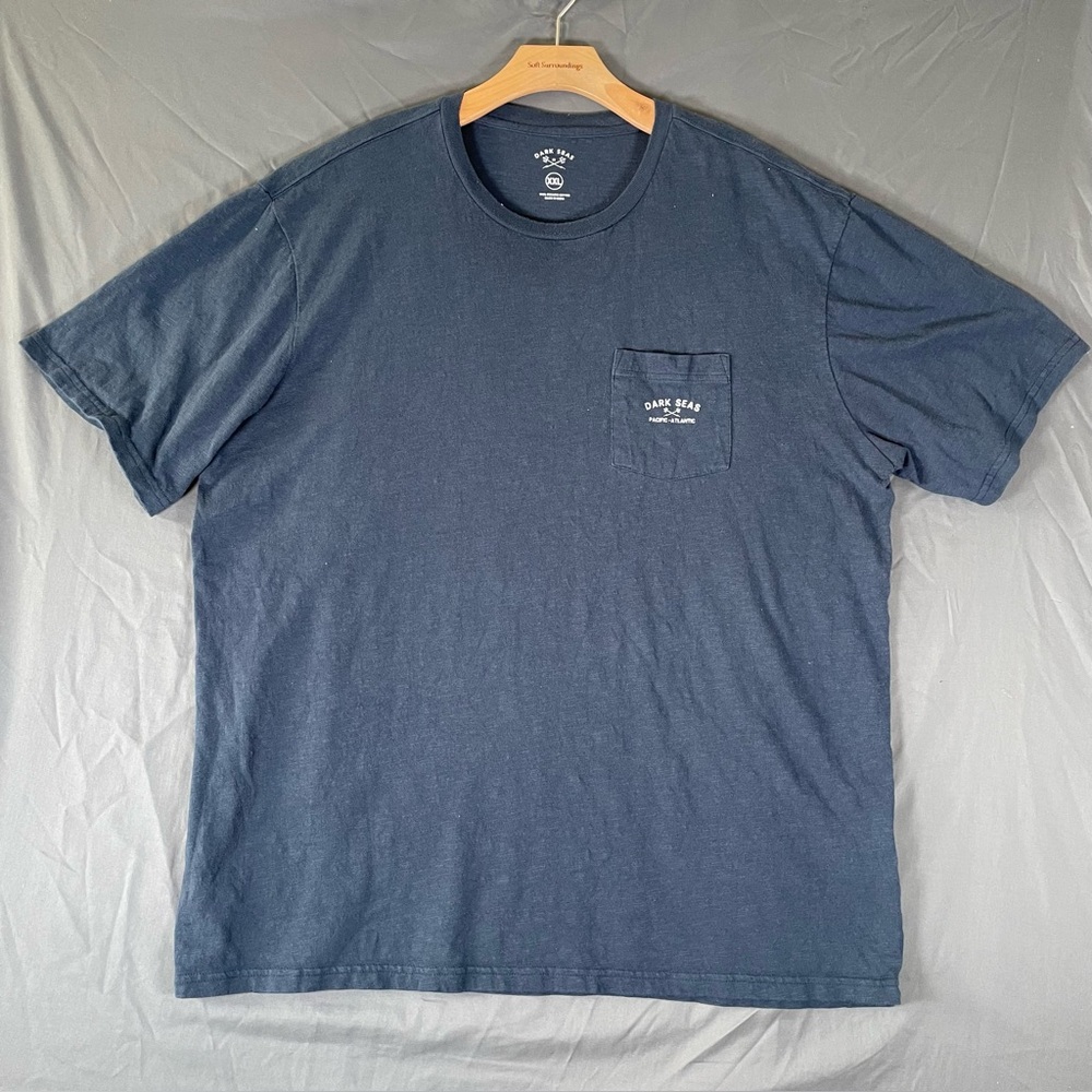 Dark Seas Division Pocket T-Shirt Men's XXL Short Sleeve Navy Blue Designer